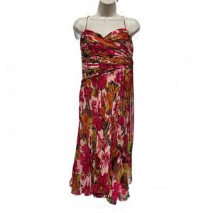 Anne Klein Silk Floral Wedding Guest Cocktail Party Dress | Size 14 Retail $179